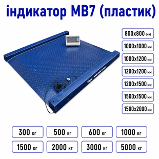 Весы платформенные низкопрофильные наездные с двумя встроенными пандусами ЗЕВС ВПЕ Стандарт МВ7 800x800 мм 300 кг